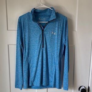 Under Armour Heat Gear Heathered Blue Performance Pullover